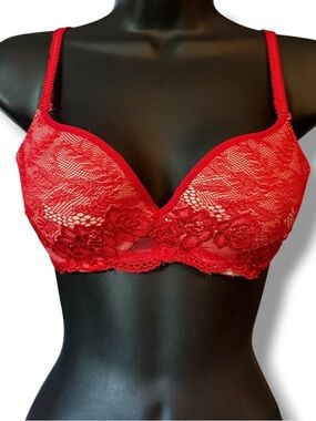 Sophie b. red lace push up bra